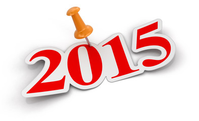 Poster - Push Pin and 2015 (clipping path included)