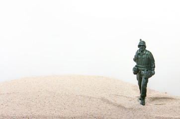 Plastic toy Soldiers with sand