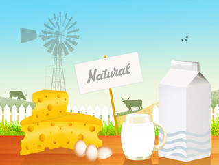 Poster - natural dairy product