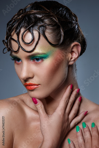 Obraz w ramie Beautiful, artistic makeup