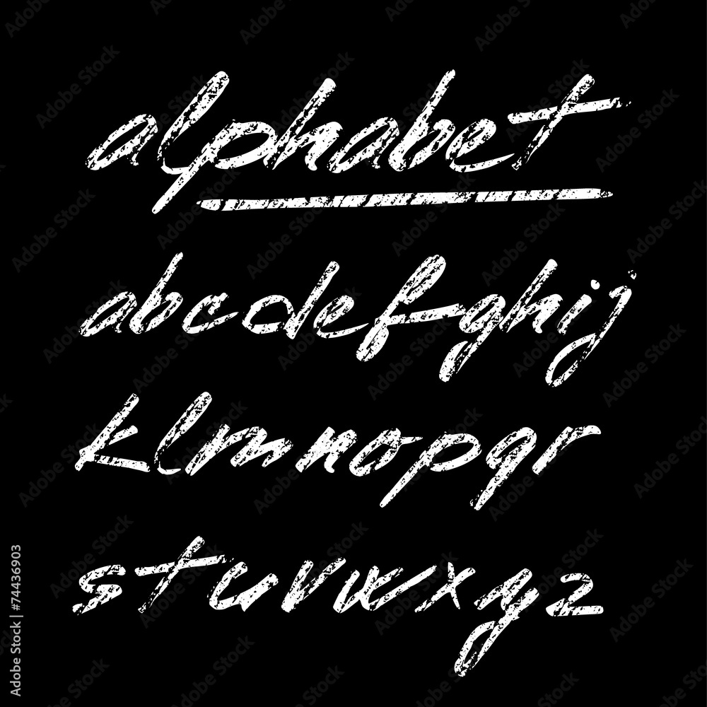 Hand drawn chalk vector alphabet, font, isolated letters Stock Vector ...