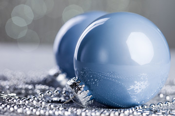 Sticker - Christmas ball on shiny background