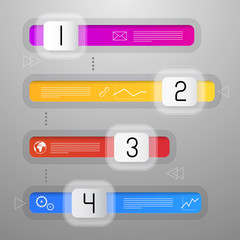 Sticker - Vector Four Steps Paper Infographic Layout