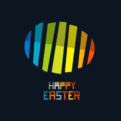 Wall Mural - Happy Easter Vector Colorful Abstract Egg Symbol