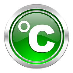 Aufkleber - celsius icon, green button, temperature unit sign