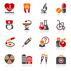 Sticker - Medicine icons. Color series.