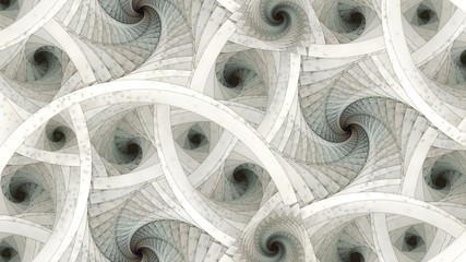 symmetrical colorful fractal flower spiral, digital abstract