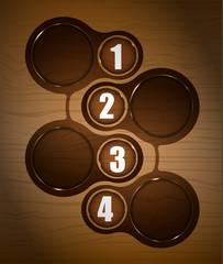Fototapete - Vector wooden background with four steps