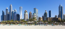 Panoramic View Of Famous Skyscrapers And Jumeirah Beach