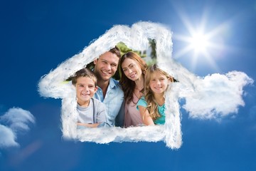 Poster - Composite image of family enjoying the sun