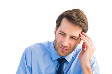 Poster - Stressed businessman holding his head