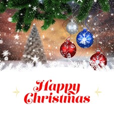 Fototapete - Composite image of christmas card