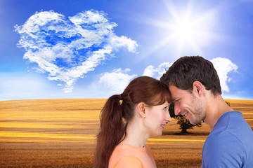 Poster - Composite image of couple looking at each other
