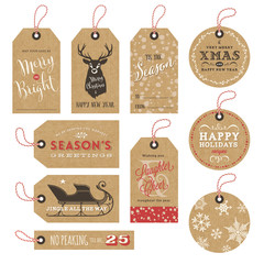 10 kraft paper christmas gift tags