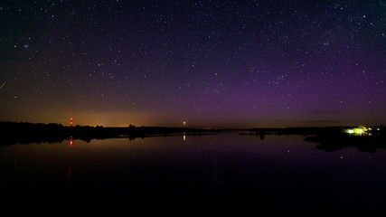 night sky with aurora