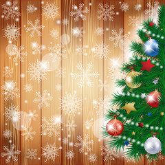 Christmas background with tree and copy space