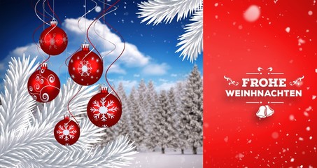 Poster - Composite image of snow falling