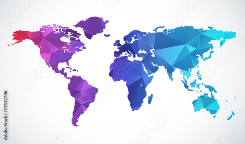 Abstract world map Wallpaper Mural