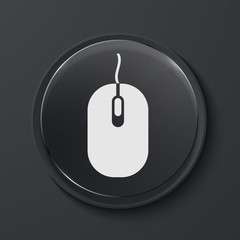 Wall Mural - vector modern black glass circle icon.