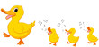 Happy Duck family cartoon