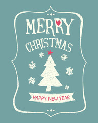 Sticker - Retro Christmas Greeting Card Design