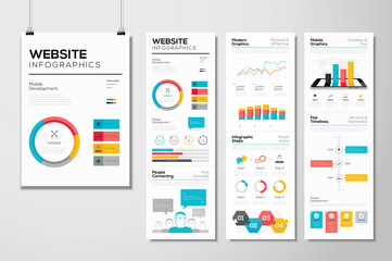 Aufkleber - Flat web design & website infographics business vector elements