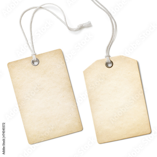 Blank old paper cloth tag o...