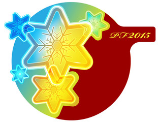 Poster - Abstract vector Christmas card with snowflakes and stars