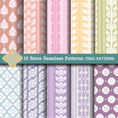 Wall Mural - 10 retro seamless patterns.thai pattern