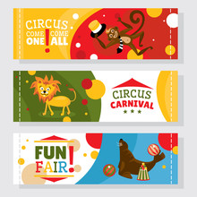 Circus Banners With Animals