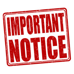 Wall Mural - Important notice stamp