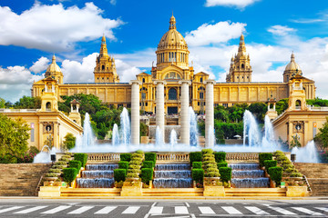 Wall Mural - National Museum in Barcelona,Placa De Espanya,Spain.