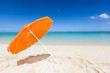 orange sunshade at the beach