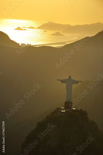 Obraz na plátně Aerial view of Christ on Corcovado Hill, Rio de Janeiro, Brazil