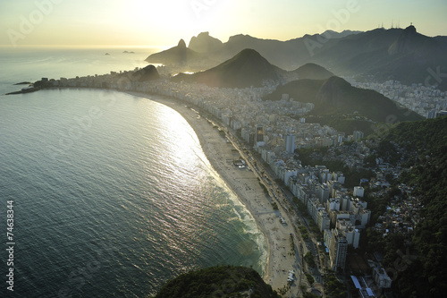 Fotografie, Obraz Aerial view of Copacabana Beach, Rio de Janeiro, Brazil