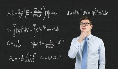 mathematic formula on blackboard