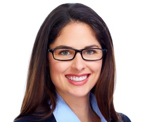 Wall Mural - Woman face with eyeglasses.