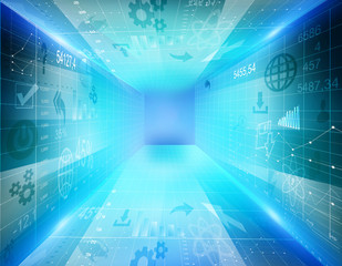 Fototapete - abstract background with abyss of the icons and graphics.