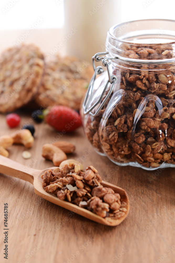 Granola on table
