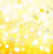 Yellow Sequin Sparkling Background Vector