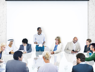 Wall Mural - Business People Conference Meeting Boardroom Leader Concept