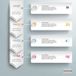 Infographic 4 Steps White Arrows Banners