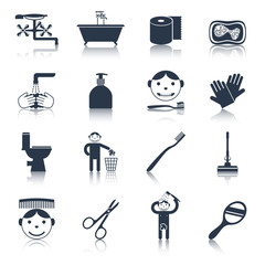 Sticker - Hygiene Icons Black