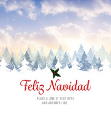 Poster - Composite image of christmas holly with red berries