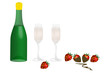 Butelka szampana - ilustracja