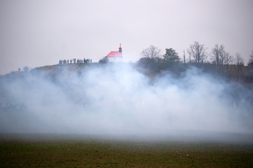  Smoke on the battlefield, Battle of Three Emperors, Austerlitz,