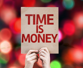 Wall Mural - Time Is Money card with colorful background