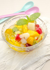 Poster - Ensalada de frutas con gelatina