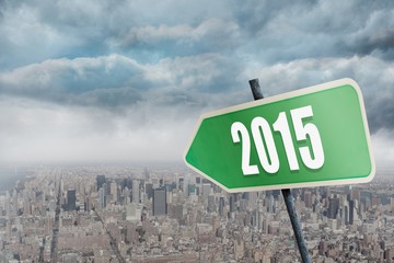 Poster - Composite image of 2015 in bold grey