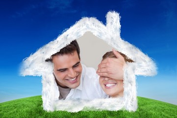 Aufkleber - Man covering the eyes of his girlfriend
